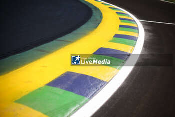 31/10/2024 - Autodromo of Interlagos Brasil flag colours kerbs paint atmosphere during the Formula 1 Grande Premio de Sao Paulo 2024, 21th round of the 2024 Formula One World Championship from November 1 to 3, 2024 on the Interlagos Circuit, in Sao Paulo, Brazil - F1 - SAO PAULO GRAND PRIX 2024 - FORMULA 1 - MOTORI