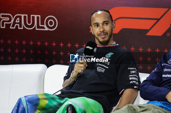 31/10/2024 - HAMILTON Lewis (gbr), Mercedes AMG F1 Team W15, portrait press conference during the Formula 1 Grande Premio de Sao Paulo 2024, 21th round of the 2024 Formula One World Championship from November 1 to 3, 2024 on the Interlagos Circuit, in Sao Paulo, Brazil - F1 - SAO PAULO GRAND PRIX 2024 - FORMULA 1 - MOTORI