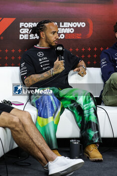 31/10/2024 - HAMILTON Lewis (gbr), Mercedes AMG F1 Team W15, portrait press conference during the Formula 1 Grande Premio de Sao Paulo 2024, 21th round of the 2024 Formula One World Championship from November 1 to 3, 2024 on the Interlagos Circuit, in Sao Paulo, Brazil - F1 - SAO PAULO GRAND PRIX 2024 - FORMULA 1 - MOTORI