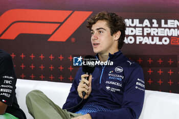 31/10/2024 - COLAPINTO Franco (arg), Williams Racing FW46, portrait press conference during the Formula 1 Grande Premio de Sao Paulo 2024, 21th round of the 2024 Formula One World Championship from November 1 to 3, 2024 on the Interlagos Circuit, in Sao Paulo, Brazil - F1 - SAO PAULO GRAND PRIX 2024 - FORMULA 1 - MOTORI