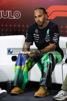 31/10/2024 - HAMILTON Lewis (gbr), Mercedes AMG F1 Team W15, portrait press conference during the Formula 1 Grande Premio de Sao Paulo 2024, 21th round of the 2024 Formula One World Championship from November 1 to 3, 2024 on the Interlagos Circuit, in Sao Paulo, Brazil - F1 - SAO PAULO GRAND PRIX 2024 - FORMULA 1 - MOTORI