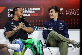 31/10/2024 - HAMILTON Lewis (gbr), Mercedes AMG F1 Team W15, portrait COLAPINTO Franco (arg), Williams Racing FW46, portrait press conference during the Formula 1 Grande Premio de Sao Paulo 2024, 21th round of the 2024 Formula One World Championship from November 1 to 3, 2024 on the Interlagos Circuit, in Sao Paulo, Brazil - F1 - SAO PAULO GRAND PRIX 2024 - FORMULA 1 - MOTORI