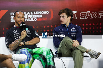 31/10/2024 - HAMILTON Lewis (gbr), Mercedes AMG F1 Team W15, portrait COLAPINTO Franco (arg), Williams Racing FW46, portrait press conference during the Formula 1 Grande Premio de Sao Paulo 2024, 21th round of the 2024 Formula One World Championship from November 1 to 3, 2024 on the Interlagos Circuit, in Sao Paulo, Brazil - F1 - SAO PAULO GRAND PRIX 2024 - FORMULA 1 - MOTORI