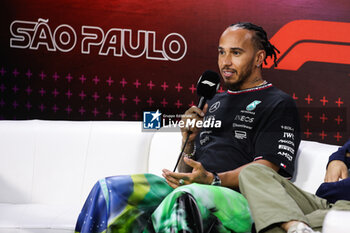 31/10/2024 - HAMILTON Lewis (gbr), Mercedes AMG F1 Team W15, portrait press conference during the Formula 1 Grande Premio de Sao Paulo 2024, 21th round of the 2024 Formula One World Championship from November 1 to 3, 2024 on the Interlagos Circuit, in Sao Paulo, Brazil - F1 - SAO PAULO GRAND PRIX 2024 - FORMULA 1 - MOTORI