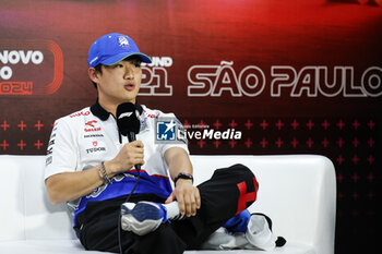 31/10/2024 - TSUNODA Yuki (jap), Visa Cash App RB F1 Team VCARB 01, portrait press conference during the Formula 1 Grande Premio de Sao Paulo 2024, 21th round of the 2024 Formula One World Championship from November 1 to 3, 2024 on the Interlagos Circuit, in Sao Paulo, Brazil - F1 - SAO PAULO GRAND PRIX 2024 - FORMULA 1 - MOTORI