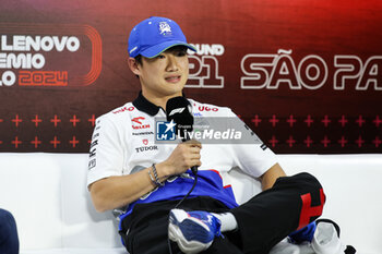 31/10/2024 - TSUNODA Yuki (jap), Visa Cash App RB F1 Team VCARB 01, portrait press conference during the Formula 1 Grande Premio de Sao Paulo 2024, 21th round of the 2024 Formula One World Championship from November 1 to 3, 2024 on the Interlagos Circuit, in Sao Paulo, Brazil - F1 - SAO PAULO GRAND PRIX 2024 - FORMULA 1 - MOTORI