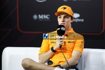 31/10/2024 - PIASTRI Oscar (aus), McLaren F1 Team MCL38, portrait press conference during the Formula 1 Grande Premio de Sao Paulo 2024, 21th round of the 2024 Formula One World Championship from November 1 to 3, 2024 on the Interlagos Circuit, in Sao Paulo, Brazil - F1 - SAO PAULO GRAND PRIX 2024 - FORMULA 1 - MOTORI