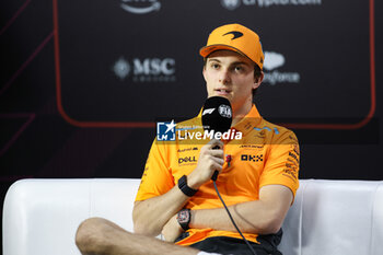 31/10/2024 - PIASTRI Oscar (aus), McLaren F1 Team MCL38, portrait press conference during the Formula 1 Grande Premio de Sao Paulo 2024, 21th round of the 2024 Formula One World Championship from November 1 to 3, 2024 on the Interlagos Circuit, in Sao Paulo, Brazil - F1 - SAO PAULO GRAND PRIX 2024 - FORMULA 1 - MOTORI