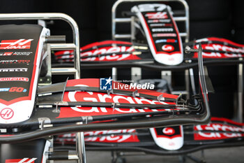 31/10/2024 - Haas F1 Team VF-24 Ferrari, Mechanical detail front wing aerodynamism, aerodynamic, aerodynamics during the Formula 1 Grande Premio de Sao Paulo 2024, 21th round of the 2024 Formula One World Championship from November 1 to 3, 2024 on the Interlagos Circuit, in Sao Paulo, Brazil - F1 - SAO PAULO GRAND PRIX 2024 - FORMULA 1 - MOTORI