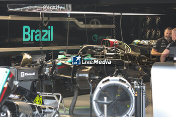 31/10/2024 - Mercedes AMG F1 Team W15, mechanical detail aerodynamism, aerodynamic, aerodynamics during the Formula 1 Grande Premio de Sao Paulo 2024, 21th round of the 2024 Formula One World Championship from November 1 to 3, 2024 on the Interlagos Circuit, in Sao Paulo, Brazil - F1 - SAO PAULO GRAND PRIX 2024 - FORMULA 1 - MOTORI