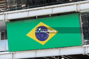 31/10/2024 - Brazil flag, drapeau during the Formula 1 Grande Premio de Sao Paulo 2024, 21th round of the 2024 Formula One World Championship from November 1 to 3, 2024 on the Interlagos Circuit, in Sao Paulo, Brazil - F1 - SAO PAULO GRAND PRIX 2024 - FORMULA 1 - MOTORI