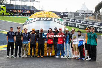 31/10/2024 - All drivers paying tribute to Ayrton Senna, with Sebastian Vettel, during the Formula 1 Grande Premio de Sao Paulo 2024, 21th round of the 2024 Formula One World Championship from November 1 to 3, 2024 on the Interlagos Circuit, in Sao Paulo, Brazil - F1 - SAO PAULO GRAND PRIX 2024 - FORMULA 1 - MOTORI