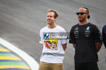 31/10/2024 - VETTEL Sebastian, HAMILTON Lewis (gbr), Mercedes AMG F1 Team W15, portrait during the Formula 1 Grande Premio de Sao Paulo 2024, 21th round of the 2024 Formula One World Championship from November 1 to 3, 2024 on the Interlagos Circuit, in Sao Paulo, Brazil - F1 - SAO PAULO GRAND PRIX 2024 - FORMULA 1 - MOTORI