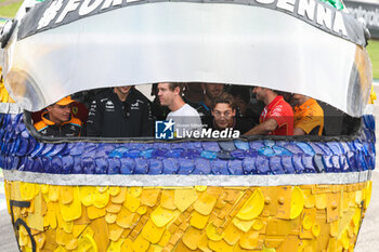 31/10/2024 - inauguration of a giant replica of Ayrton Senna helmet with Sebastian Vettel and most of the F1 Drivers during the Formula 1 Grande Premio de Sao Paulo 2024, 21th round of the 2024 Formula One World Championship from November 1 to 3, 2024 on the Interlagos Circuit, in Sao Paulo, Brazil - F1 - SAO PAULO GRAND PRIX 2024 - FORMULA 1 - MOTORI