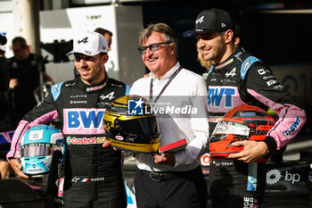 31/10/2024 - GASLY Pierre (fra), Alpine F1 Team A524, portrait OCON Esteban (fra), Alpine F1 Team A524, portrait Gaetan Vigneron journaliste et commentateur sportif belge portrait during the Formula 1 Grande Premio de Sao Paulo 2024, 21th round of the 2024 Formula One World Championship from November 1 to 3, 2024 on the Interlagos Circuit, in Sao Paulo, Brazil - F1 - SAO PAULO GRAND PRIX 2024 - FORMULA 1 - MOTORI