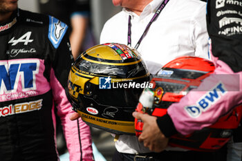 31/10/2024 - GASLY Pierre (fra), Alpine F1 Team A524, portrait OCON Esteban (fra), Alpine F1 Team A524, portrait Gaetan Vigneron journaliste et commentateur sportif belge portrait during the Formula 1 Grande Premio de Sao Paulo 2024, 21th round of the 2024 Formula One World Championship from November 1 to 3, 2024 on the Interlagos Circuit, in Sao Paulo, Brazil - F1 - SAO PAULO GRAND PRIX 2024 - FORMULA 1 - MOTORI