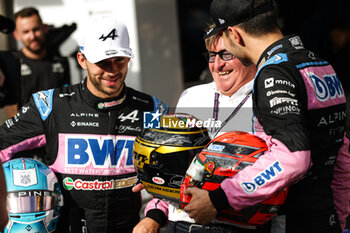 31/10/2024 - GASLY Pierre (fra), Alpine F1 Team A524, portrait OCON Esteban (fra), Alpine F1 Team A524, portrait Gaetan Vigneron journaliste et commentateur sportif belge portrait during the Formula 1 Grande Premio de Sao Paulo 2024, 21th round of the 2024 Formula One World Championship from November 1 to 3, 2024 on the Interlagos Circuit, in Sao Paulo, Brazil - F1 - SAO PAULO GRAND PRIX 2024 - FORMULA 1 - MOTORI