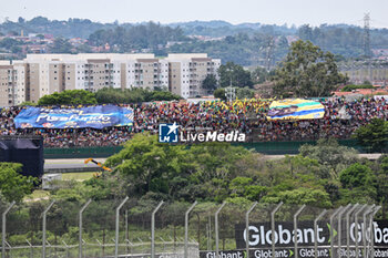 02/11/2024 - track atmoshpere - senna Flag on grand stand  during Sprint Race of the Formula 1 Lenovo Grande Premio de Sao Paulo 2024, scheduled to take place at Interlagos Circuit, San Paolo, Brasil, BRA  Nov 1st-3rd, 2024 - FORMULA 1 LENOVO GRANDE PREMIO DE SAO PAULO 2024 - SPRINT RACE - FORMULA 1 - MOTORI