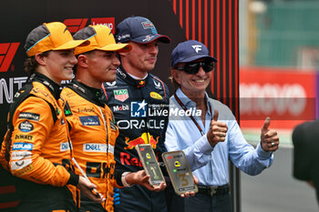 02/11/2024 - Oscar Piastri (AUS) ,Lando Norris (GBR) - McLaren Formula 1 Team - McLaren MCL38 - Mercedes and Max Verstappen (NED) - Oracle Red Bull Racing - Red Bull RB20 - Honda RBPT with Emerson Fittipaldi (BRA), after Sprint Race of the Formula 1 Lenovo Grande Premio de Sao Paulo 2024, scheduled to take place at Interlagos Circuit, San Paolo, Brasil, BRA  Nov 1st-3rd, 2024 - FORMULA 1 LENOVO GRANDE PREMIO DE SAO PAULO 2024 - SPRINT RACE - FORMULA 1 - MOTORI