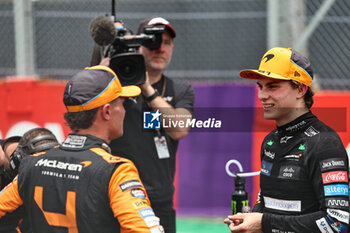 02/11/2024 - Lando Norris (GBR) -  an Oscar Piastri (AUS) - McLaren Formula 1 Team - McLaren MCL38 - Mercedes
  chatting after Sprint Race of the Formula 1 Lenovo Grande Premio de Sao Paulo 2024, scheduled to take place at Interlagos Circuit, San Paolo, Brasil, BRA  Nov 1st-3rd, 2024 - FORMULA 1 LENOVO GRANDE PREMIO DE SAO PAULO 2024 - SPRINT RACE - FORMULA 1 - MOTORI