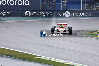 02/11/2024 - Lewis Hamilton (GBR) - exibition on Mclaren Mp4/6 1990 after the Qualify session of the Formula 1 Lenovo Grande Premio de Sao Paulo 2024, scheduled to take place at Interlagos Circuit, San Paolo, Brasil, BRA  Nov 1st-3rd, 2024 - FORMULA 1 LENOVO GRANDE PREMIO DE SAO PAULO 2024 - QUALIFYING - FORMULA 1 - MOTORI