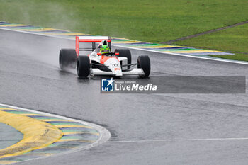 02/11/2024 - Lewis Hamilton (GBR) - exibition on Mclaren Mp4/6 1990 after the Qualify session of the Formula 1 Lenovo Grande Premio de Sao Paulo 2024, scheduled to take place at Interlagos Circuit, San Paolo, Brasil, BRA  Nov 1st-3rd, 2024 - FORMULA 1 LENOVO GRANDE PREMIO DE SAO PAULO 2024 - QUALIFYING - FORMULA 1 - MOTORI