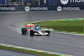 02/11/2024 - Lewis Hamilton (GBR) - exibition on Mclaren Mp4/6 1990 after the Qualify session of the Formula 1 Lenovo Grande Premio de Sao Paulo 2024, scheduled to take place at Interlagos Circuit, San Paolo, Brasil, BRA  Nov 1st-3rd, 2024 - FORMULA 1 LENOVO GRANDE PREMIO DE SAO PAULO 2024 - QUALIFYING - FORMULA 1 - MOTORI