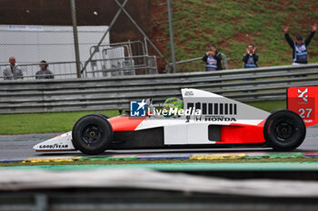 02/11/2024 - Lewis Hamilton (GBR) - exibition on Mclaren Mp4/6 1990 after the Qualify session of the Formula 1 Lenovo Grande Premio de Sao Paulo 2024, scheduled to take place at Interlagos Circuit, San Paolo, Brasil, BRA  Nov 1st-3rd, 2024 - FORMULA 1 LENOVO GRANDE PREMIO DE SAO PAULO 2024 - QUALIFYING - FORMULA 1 - MOTORI