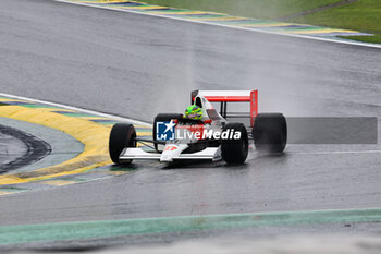 02/11/2024 - Lewis Hamilton (GBR) - exibition on Mclaren Mp4/6 1990 after the Qualify session of the Formula 1 Lenovo Grande Premio de Sao Paulo 2024, scheduled to take place at Interlagos Circuit, San Paolo, Brasil, BRA  Nov 1st-3rd, 2024 - FORMULA 1 LENOVO GRANDE PREMIO DE SAO PAULO 2024 - QUALIFYING - FORMULA 1 - MOTORI