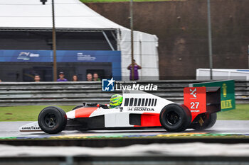 02/11/2024 - Lewis Hamilton (GBR) - exibition on Mclaren Mp4/6 1990 after the Qualify session of the Formula 1 Lenovo Grande Premio de Sao Paulo 2024, scheduled to take place at Interlagos Circuit, San Paolo, Brasil, BRA  Nov 1st-3rd, 2024 - FORMULA 1 LENOVO GRANDE PREMIO DE SAO PAULO 2024 - QUALIFYING - FORMULA 1 - MOTORI