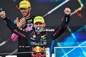 2024-11-03 - Max Verstappen (NED) - Oracle Red Bull Racing - Red Bull RB20 - Honda RBPT on the podium after the Formula 1 Lenovo Grande Premio de Sao Paulo 2024, scheduled to take place at Interlagos Circuit, San Paolo, Brasil, BRA  Nov 1st-3rd, 2024 - FORMULA 1 LENOVO GRANDE PREMIO DE SAO PAULO 2024 - RACE - FORMULA 1 - MOTORS