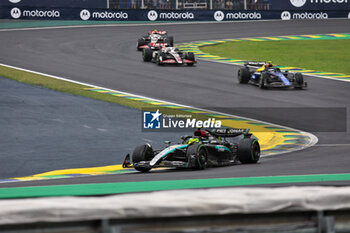 2024-11-03 - Lewis Hamilton (GBR) - Mercedes-AMG PETRONAS F1 Team - Mercedes W15 - Mercedes E Performance during the Formula 1 Lenovo Grande Premio de Sao Paulo 2024, scheduled to take place at Interlagos Circuit, San Paolo, Brasil, BRA  Nov 1st-3rd, 2024 - FORMULA 1 LENOVO GRANDE PREMIO DE SAO PAULO 2024 - RACE - FORMULA 1 - MOTORS