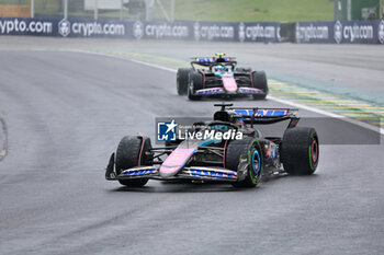 2024-11-03 - Esteban Ocon (FRA) - Alpine F1 Team - Alpine A524 - Renault during the Formula 1 Lenovo Grande Premio de Sao Paulo 2024, scheduled to take place at Interlagos Circuit, San Paolo, Brasil, BRA  Nov 1st-3rd, 2024 - FORMULA 1 LENOVO GRANDE PREMIO DE SAO PAULO 2024 - RACE - FORMULA 1 - MOTORS