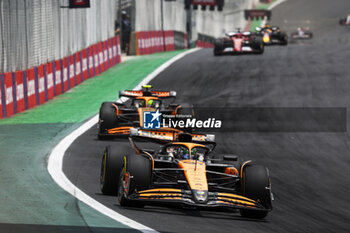 02/11/2024 - 81 PIASTRI Oscar (aus), McLaren F1 Team MCL38, 04 NORRIS Lando (gbr), McLaren F1 Team MCL38, action during the Formula 1 Grande Premio de Sao Paulo 2024, 21th round of the 2024 Formula One World Championship from November 1 to 3, 2024 on the Interlagos Circuit, in Sao Paulo, Brazil - F1 - SAO PAULO GRAND PRIX 2024 - FORMULA 1 - MOTORI