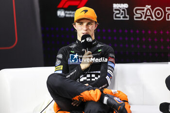 02/11/2024 - PIASTRI Oscar (aus), McLaren F1 Team MCL38, portrait, press conference during the Formula 1 Grande Premio de Sao Paulo 2024, 21th round of the 2024 Formula One World Championship from November 1 to 3, 2024 on the Interlagos Circuit, in Sao Paulo, Brazil - F1 - SAO PAULO GRAND PRIX 2024 - FORMULA 1 - MOTORI