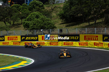 02/11/2024 - 81 PIASTRI Oscar (aus), McLaren F1 Team MCL38, 04 NORRIS Lando (gbr), McLaren F1 Team MCL38, action during the Formula 1 Grande Premio de Sao Paulo 2024, 21th round of the 2024 Formula One World Championship from November 1 to 3, 2024 on the Interlagos Circuit, in Sao Paulo, Brazil - F1 - SAO PAULO GRAND PRIX 2024 - FORMULA 1 - MOTORI