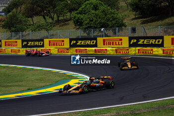 02/11/2024 - 81 PIASTRI Oscar (aus), McLaren F1 Team MCL38, 04 NORRIS Lando (gbr), McLaren F1 Team MCL38, action during the Formula 1 Grande Premio de Sao Paulo 2024, 21th round of the 2024 Formula One World Championship from November 1 to 3, 2024 on the Interlagos Circuit, in Sao Paulo, Brazil - F1 - SAO PAULO GRAND PRIX 2024 - FORMULA 1 - MOTORI