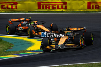 02/11/2024 - 81 PIASTRI Oscar (aus), McLaren F1 Team MCL38, 04 NORRIS Lando (gbr), McLaren F1 Team MCL38, action during the Formula 1 Grande Premio de Sao Paulo 2024, 21th round of the 2024 Formula One World Championship from November 1 to 3, 2024 on the Interlagos Circuit, in Sao Paulo, Brazil - F1 - SAO PAULO GRAND PRIX 2024 - FORMULA 1 - MOTORI