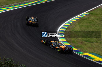 02/11/2024 - 04 NORRIS Lando (gbr), McLaren F1 Team MCL38, 81 PIASTRI Oscar (aus), McLaren F1 Team MCL38, action during the Formula 1 Grande Premio de Sao Paulo 2024, 21th round of the 2024 Formula One World Championship from November 1 to 3, 2024 on the Interlagos Circuit, in Sao Paulo, Brazil - F1 - SAO PAULO GRAND PRIX 2024 - FORMULA 1 - MOTORI