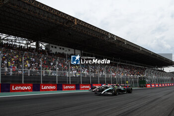 02/11/2024 - 44 HAMILTON Lewis (gbr), Mercedes AMG F1 Team W15, action 50 BEARMAN Ollie (gbr), Haas F1 Team VF-24 Ferrari, action during the Formula 1 Grande Premio de Sao Paulo 2024, 21th round of the 2024 Formula One World Championship from November 1 to 3, 2024 on the Interlagos Circuit, in Sao Paulo, Brazil - F1 - SAO PAULO GRAND PRIX 2024 - FORMULA 1 - MOTORI