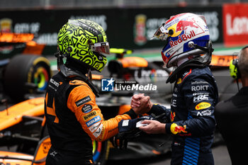 02/11/2024 - NORRIS Lando (gbr), McLaren F1 Team MCL38, portrait VERSTAPPEN Max (ned), Red Bull Racing RB20, portrait during the Formula 1 Grande Premio de Sao Paulo 2024, 21th round of the 2024 Formula One World Championship from November 1 to 3, 2024 on the Interlagos Circuit, in Sao Paulo, Brazil - F1 - SAO PAULO GRAND PRIX 2024 - FORMULA 1 - MOTORI