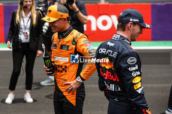 02/11/2024 - NORRIS Lando (gbr), McLaren F1 Team MCL38, portrait VERSTAPPEN Max (ned), Red Bull Racing RB20, portrait during the Formula 1 Grande Premio de Sao Paulo 2024, 21th round of the 2024 Formula One World Championship from November 1 to 3, 2024 on the Interlagos Circuit, in Sao Paulo, Brazil - F1 - SAO PAULO GRAND PRIX 2024 - FORMULA 1 - MOTORI