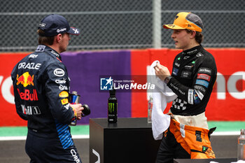 02/11/2024 - VERSTAPPEN Max (ned), Red Bull Racing RB20, portrait PIASTRI Oscar (aus), McLaren F1 Team MCL38, portrait during the Formula 1 Grande Premio de Sao Paulo 2024, 21th round of the 2024 Formula One World Championship from November 1 to 3, 2024 on the Interlagos Circuit, in Sao Paulo, Brazil - F1 - SAO PAULO GRAND PRIX 2024 - FORMULA 1 - MOTORI