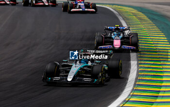 02/11/2024 - 63 RUSSELL George (gbr), Mercedes AMG F1 Team W15, action 10 GASLY Pierre (fra), Alpine F1 Team A524, action during the Formula 1 Grande Premio de Sao Paulo 2024, 21th round of the 2024 Formula One World Championship from November 1 to 3, 2024 on the Interlagos Circuit, in Sao Paulo, Brazil - F1 - SAO PAULO GRAND PRIX 2024 - FORMULA 1 - MOTORI