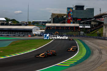 02/11/2024 - 81 PIASTRI Oscar (aus), McLaren F1 Team MCL38, action 04 NORRIS Lando (gbr), McLaren F1 Team MCL38, action 16 LECLERC Charles (mco), Scuderia Ferrari SF-24, action during the Formula 1 Grande Premio de Sao Paulo 2024, 21th round of the 2024 Formula One World Championship from November 1 to 3, 2024 on the Interlagos Circuit, in Sao Paulo, Brazil - F1 - SAO PAULO GRAND PRIX 2024 - FORMULA 1 - MOTORI