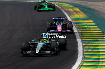 02/11/2024 - 44 HAMILTON Lewis (gbr), Mercedes AMG F1 Team W15, action 31 OCON Esteban (fra), Alpine F1 Team A524, action during the Formula 1 Grande Premio de Sao Paulo 2024, 21th round of the 2024 Formula One World Championship from November 1 to 3, 2024 on the Interlagos Circuit, in Sao Paulo, Brazil - F1 - SAO PAULO GRAND PRIX 2024 - FORMULA 1 - MOTORI