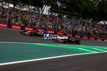 02/11/2024 - 04 NORRIS Lando (gbr), McLaren F1 Team MCL38, action 81 PIASTRI Oscar (aus), McLaren F1 Team MCL38, action during the Formula 1 Grande Premio de Sao Paulo 2024, 21th round of the 2024 Formula One World Championship from November 1 to 3, 2024 on the Interlagos Circuit, in Sao Paulo, Brazil - F1 - SAO PAULO GRAND PRIX 2024 - FORMULA 1 - MOTORI