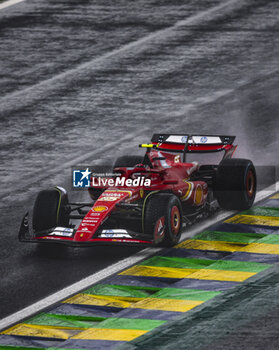 03/11/2024 - 55 SAINZ Carlos (spa), Scuderia Ferrari SF-24, action during the Formula 1 Grande Premio de Sao Paulo 2024, 21th round of the 2024 Formula One World Championship from November 1 to 3, 2024 on the Interlagos Circuit, in Sao Paulo, Brazil - F1 - SAO PAULO GRAND PRIX 2024 - FORMULA 1 - MOTORI