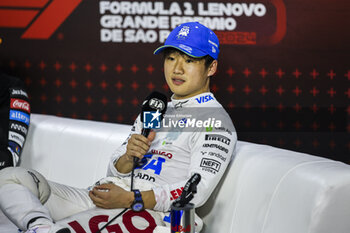 03/11/2024 - TSUNODA Yuki (jap), Visa Cash App RB F1 Team VCARB 01, portrait, press conference during the Formula 1 Grande Premio de Sao Paulo 2024, 21th round of the 2024 Formula One World Championship from November 1 to 3, 2024 on the Interlagos Circuit, in Sao Paulo, Brazil - F1 - SAO PAULO GRAND PRIX 2024 - FORMULA 1 - MOTORI