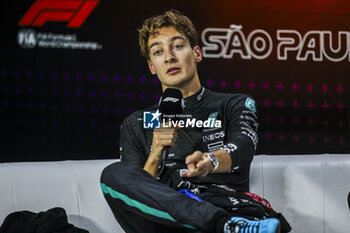 03/11/2024 - RUSSELL George (gbr), Mercedes AMG F1 Team W15, portrait, press conference during the Formula 1 Grande Premio de Sao Paulo 2024, 21th round of the 2024 Formula One World Championship from November 1 to 3, 2024 on the Interlagos Circuit, in Sao Paulo, Brazil - F1 - SAO PAULO GRAND PRIX 2024 - FORMULA 1 - MOTORI